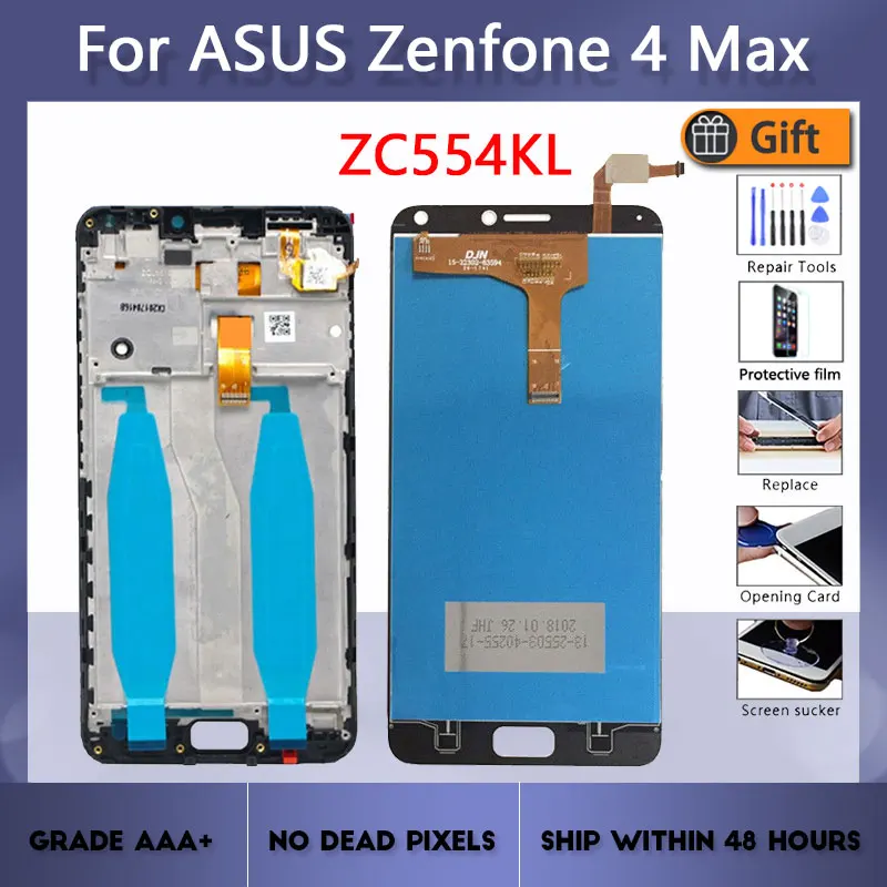 

Для Asus Zenfone 4 Max ZC554KL ЖК-экран в сборе с передним сенсорным стеклом, X00ID ЖК-дисплей оригинальный белый черный