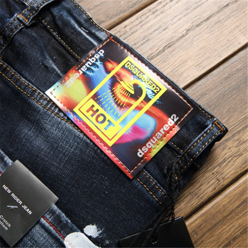 

2021 Dsquared2 new trend fashion men's jeans embroidery tight spring and autumn men's jeans DSQ 1210
