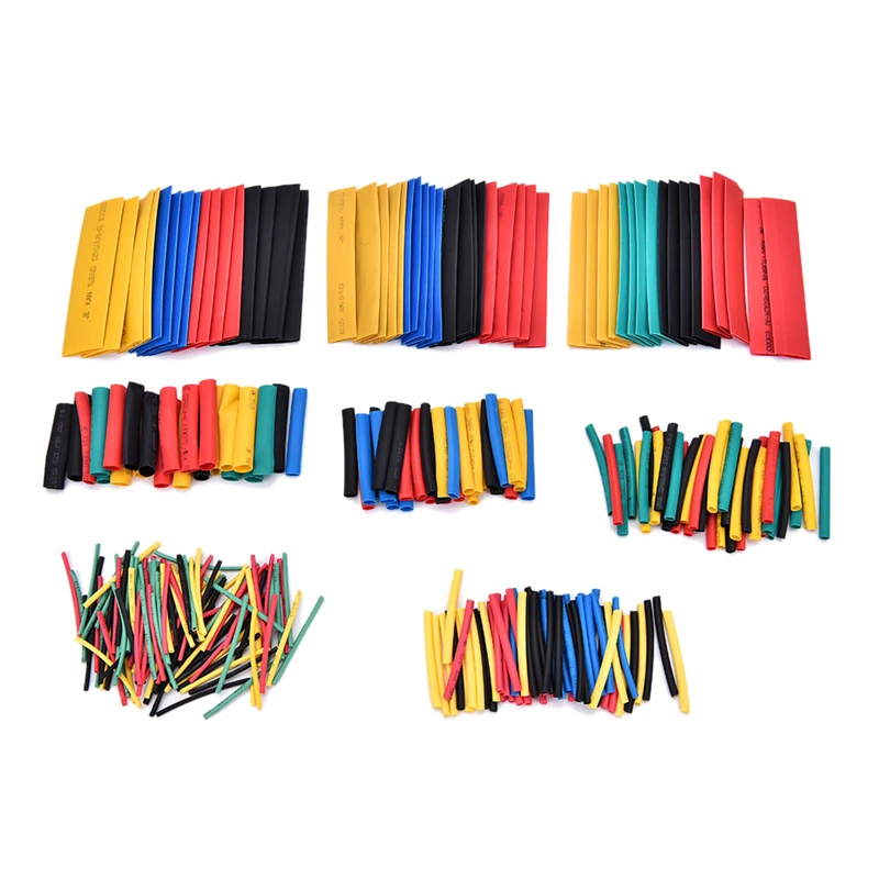328pcs Heat Shrink Tubing Wrap + 1 pc Plastic Bag Assorted Tube 8 Sizes Sleeve 5 Colors | Обустройство дома