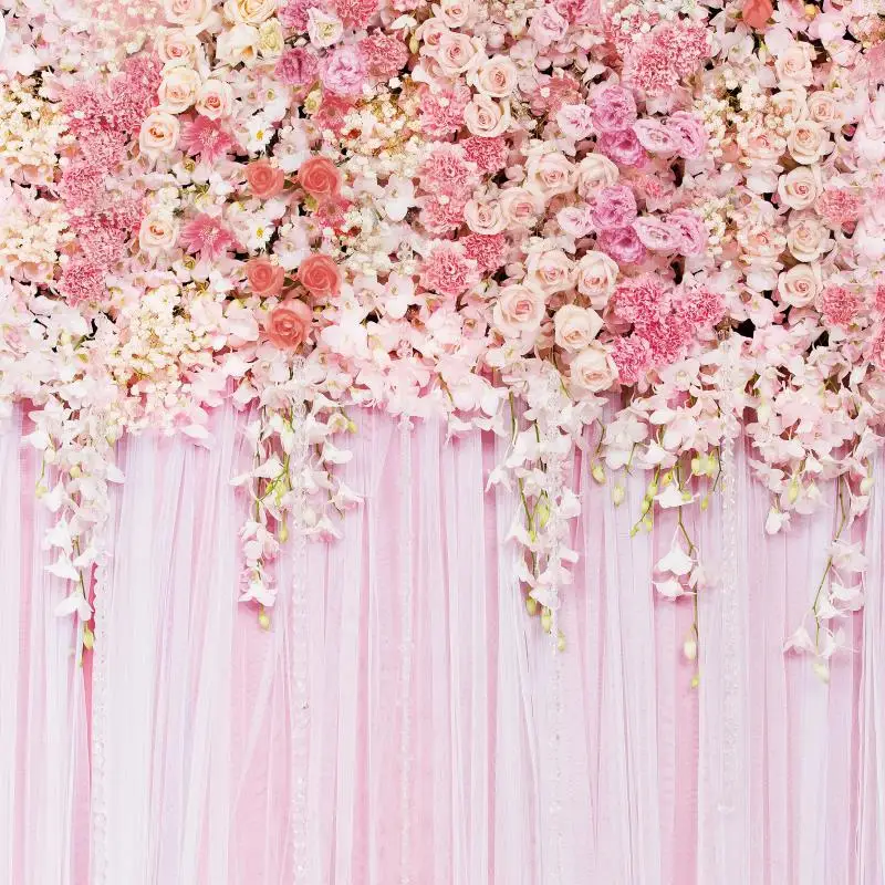 Романтические градиентные розовые цветы настенные вечерние Плакаты для свадьбы