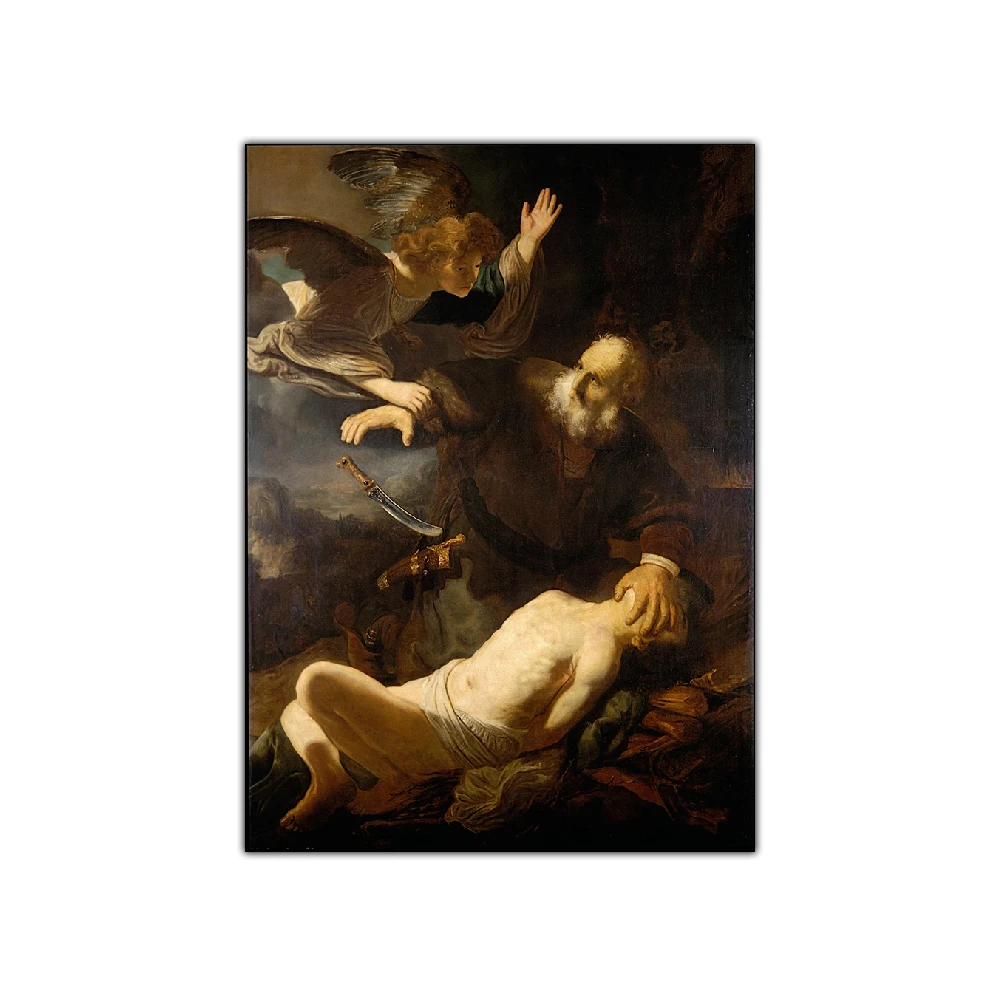 Картина маслом на холсте Citon Rembrandt Poster Isaac Sacrifice постер с художественным рисунком