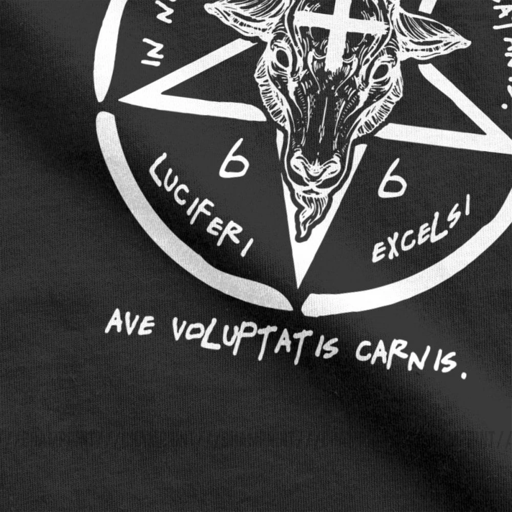 666 Baphomet футболка для мужчин с вырезом лодочкой 100% хлопок изображением сатаны