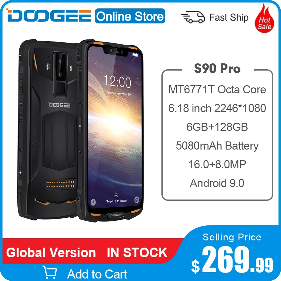 DOOGEE S90 Pro смартфон с восьмиядерным процессором ОЗУ 6 ГБ ПЗУ 128 21 МП 5080 мАч|Смартфоны|