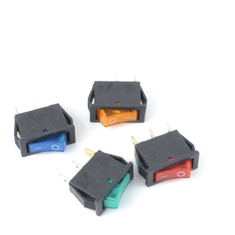5Pcs KCD3 Self-Locking Rocker Switch ON-OFF 2 Position 3 Pin Electrical equipment With Light Power 16A 250VAC/ 20A 125VAC - купить по