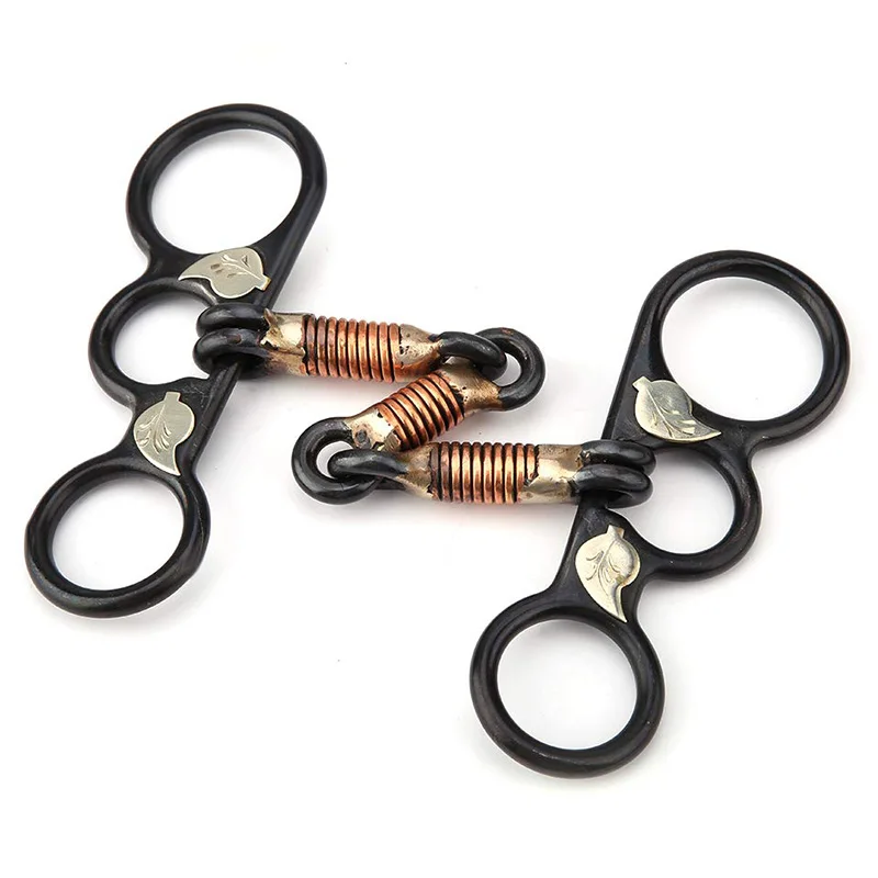 

Hot Stainless Steel Horse Bit Copper Wire Wrapped Month Western Style Cowboy Horse Head Horse Feeding Tools