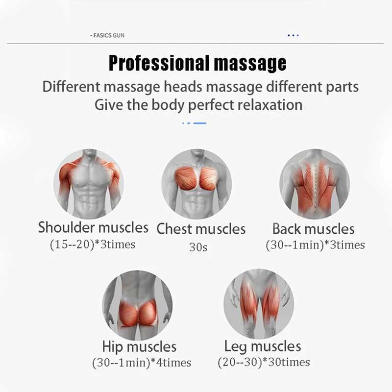 

2020 New Touch Screen Massage Guns 6 Heads Muscle Massager LCD Display Relax Deep Tissue 30 Speed Slimming Fascia Gun USB Charge