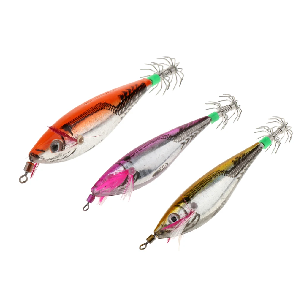 

Hard Plastic Glow Tail 10cm/3.9inch Saltwater Fishing Lure Octopus Squid Jig Hook