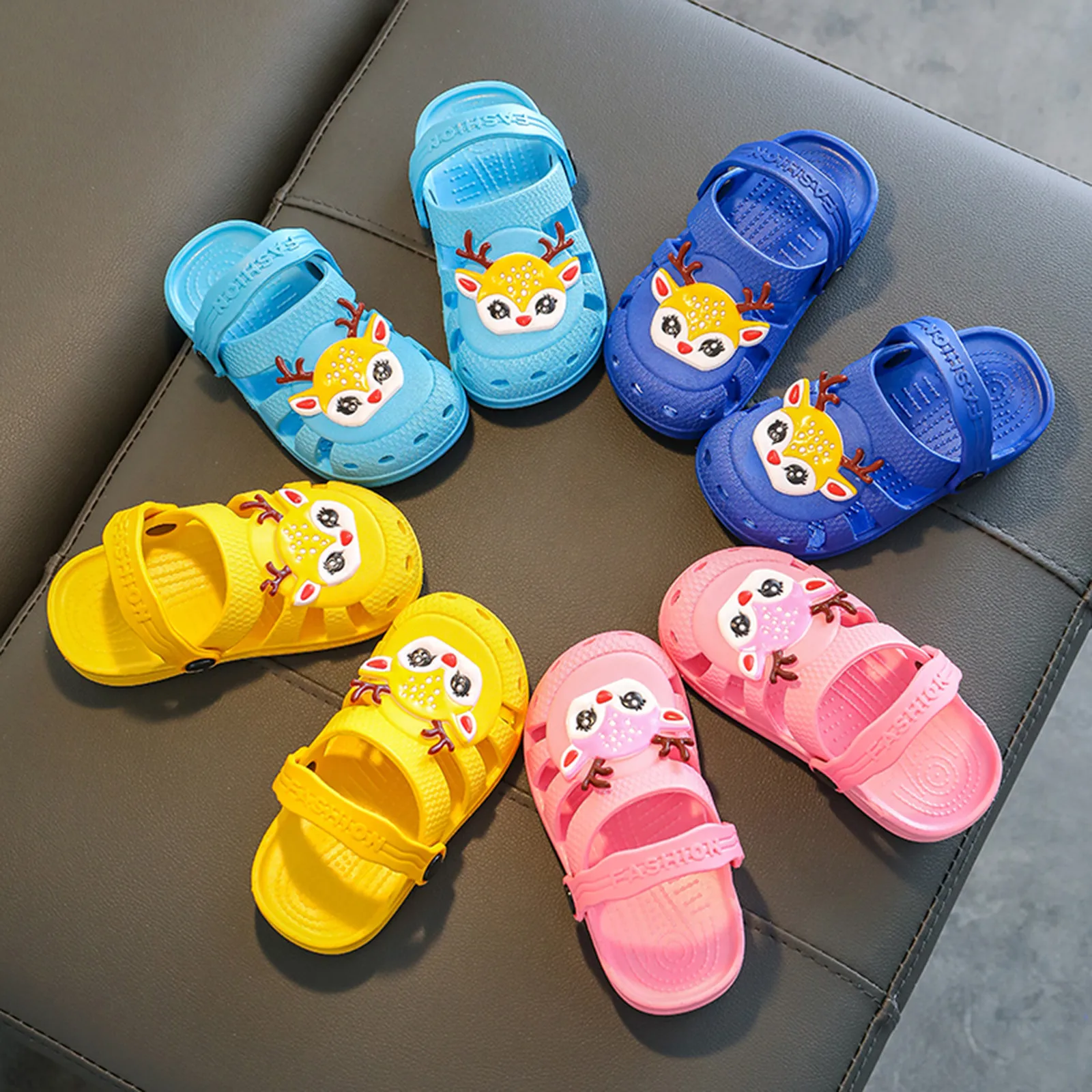 

Summer Cute Kids Sandals For Girls Shoes Children Toddler Baby Girls Boys Deer Sandals Shoes Slippers Beach Flat Shoes Dropship