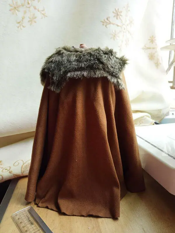 

[only cape]1:6 Ancient soldier Roman general Russell cloak Cape W Fur collar For 12" Figure