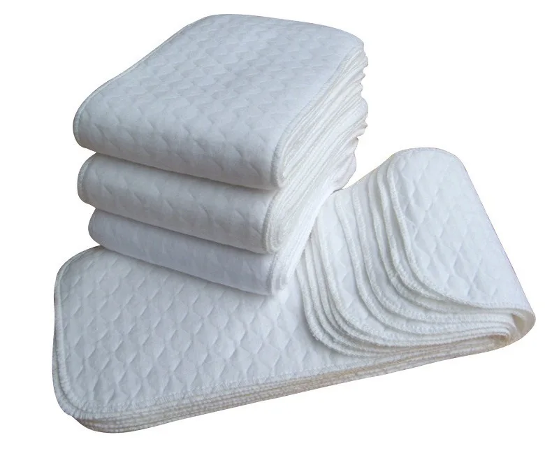 10 pcs Новые Многоразовые детские подгузники, ткань, хлопок, 3 вставки, младенцев, 1 моющийся экологичный подгузник, вкладыш, слой, 10 шт., уход за подгузниками - Цвет: 10 pcs