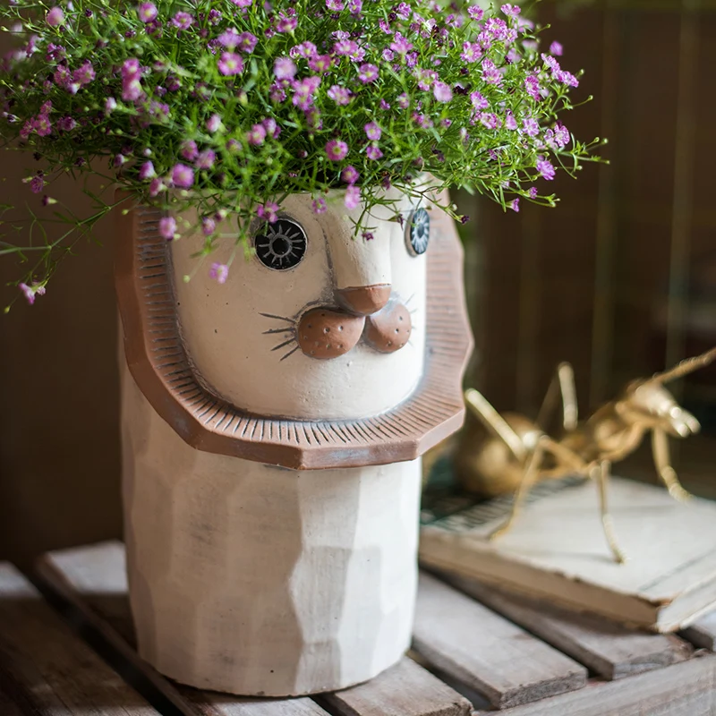 

Cute Flower Pot Plant Holder Stand Indoor Cartoon Plant Stand Tall Vases Floor Doniczka Ozdobna Garden Decoration Outdoor