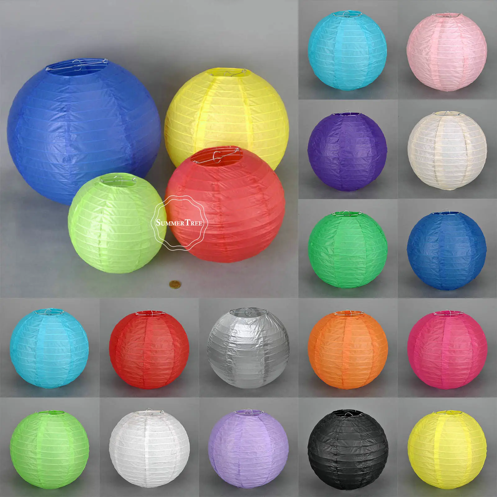 Круглые Китайские бумажные фонарики 10 шт. 20 см 25 30 35 аксессуары для украшения дома