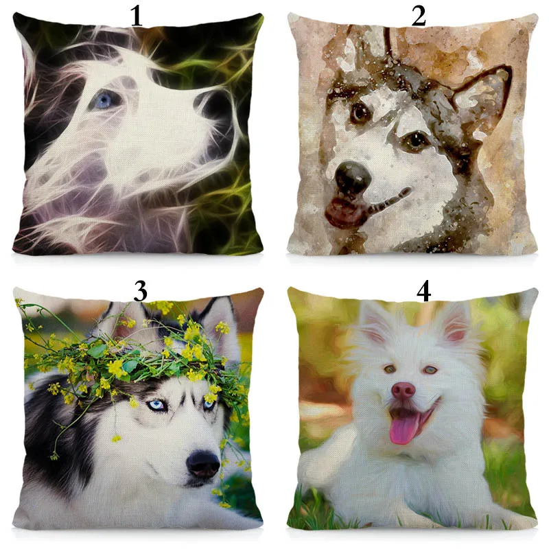 XUNYU Siberian Husky Подушка Чехол для дома дивана автомобиля декоративная наволочка 45x45