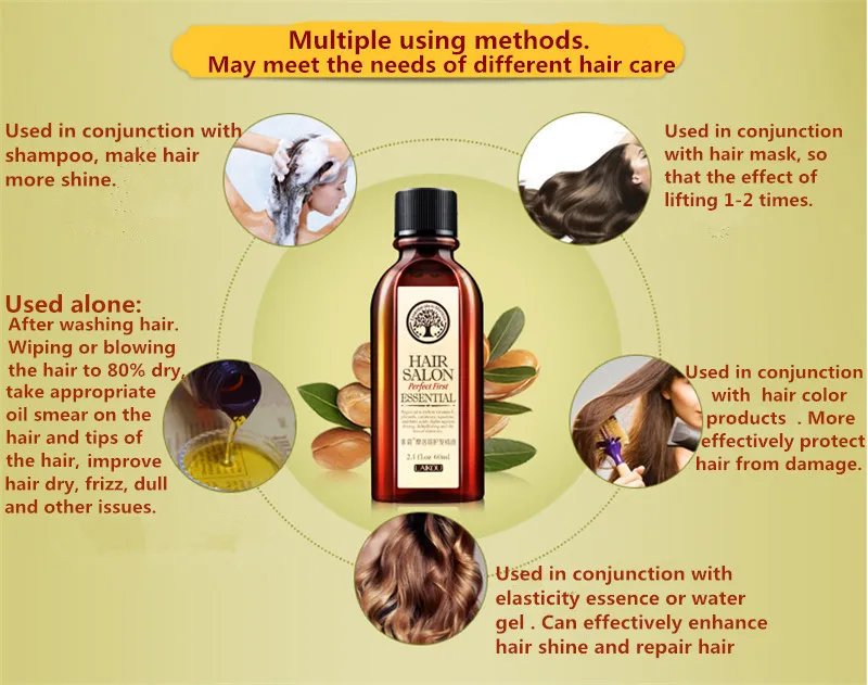 60 мл марокканские аргановые гайки болта слива масла для ухода за волосами