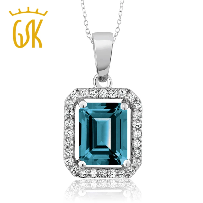 GemStoneKing 2 66 карат восьмиугольник натуральный Лондон Голубой топаз ювелирные