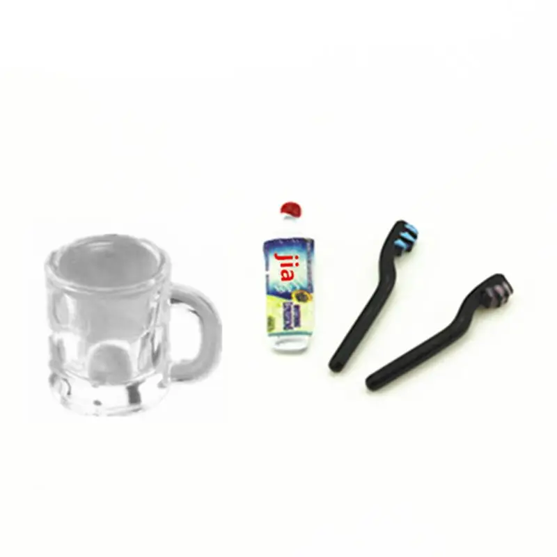 

1:12 Cute Dollhouse Miniature Mini Cup Toothpaste Toothbrush Y4UD