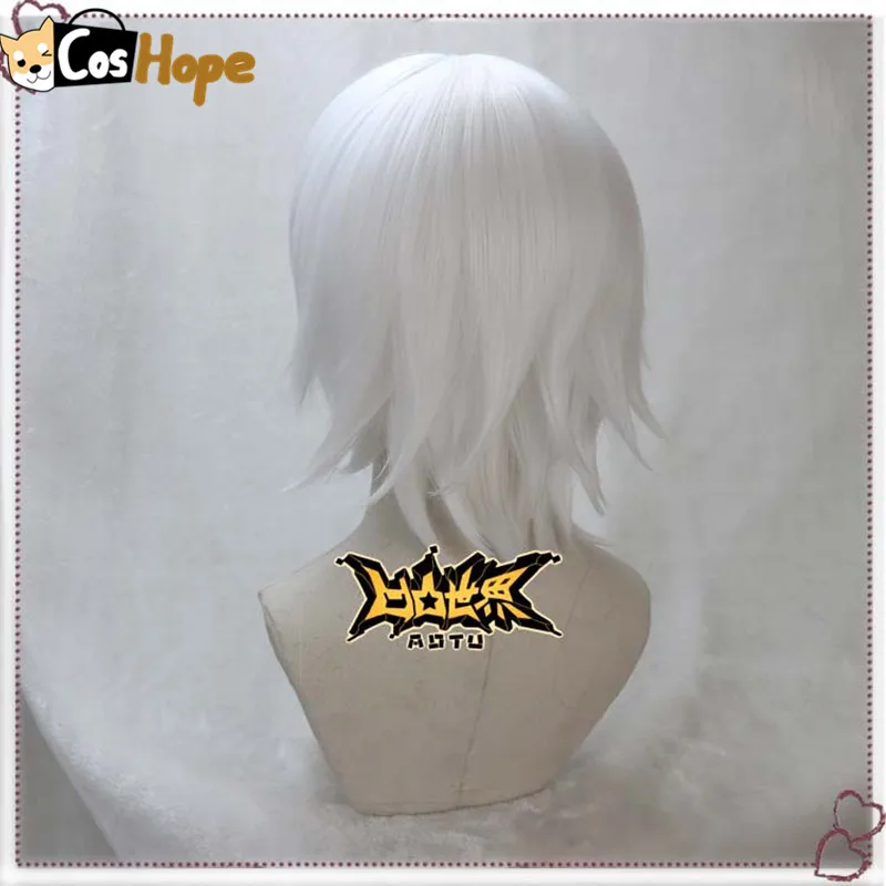 

Black King Cosplay Aotu World Cosplay Men Short White Wig Cosplay Anime Cosplay Heat Resistant Synthetic Wigs