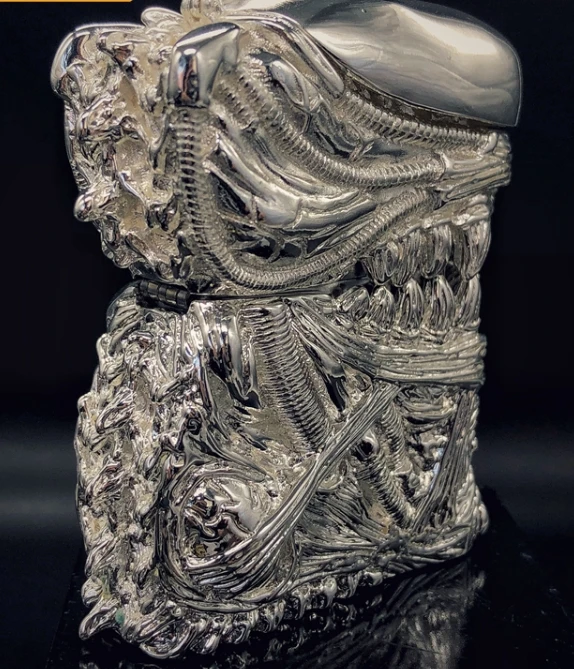 SRZ покрытием S925 серебро 355 г латунь H. R. Giger Alien ручной работы наружная коллекция стимпанк Зажигалка 7,2*5,4*2,2 см 2 цвета