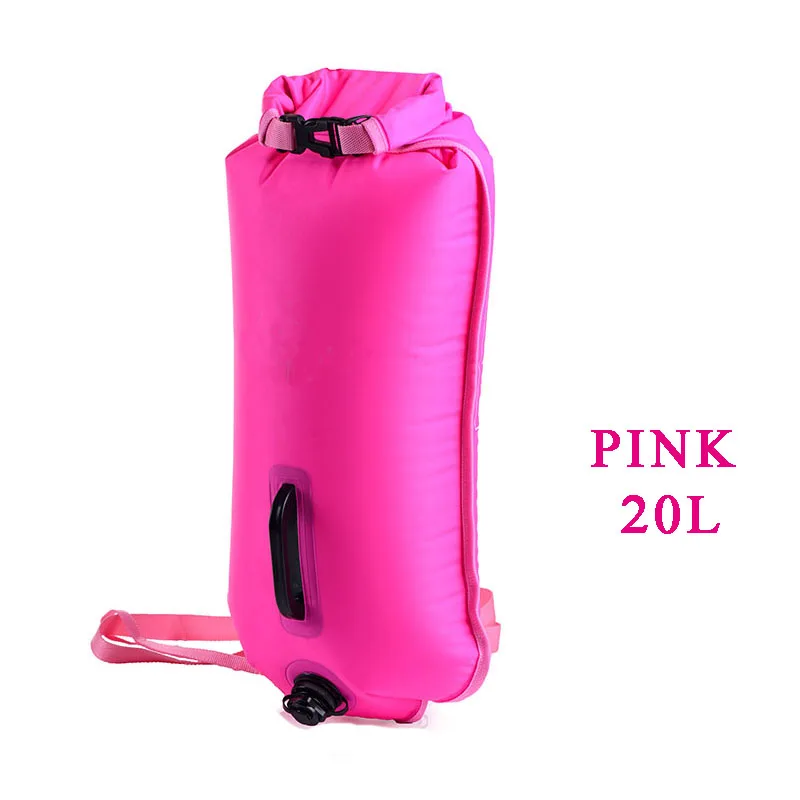 Pink 20L 28Л Сумка Для Плавания Надувной Спасательный спасательный мешок буксировочный плавающий сухой мешок для плавания Дайвинг тренировочный защитный сигнальный воздушный мешок - Цвет: Pink 20L