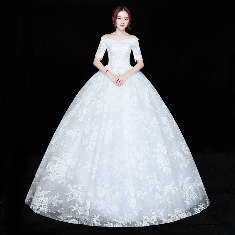 Горячая Распродажа кружевное сексуальное свадебное платье с рукавом до лодочки