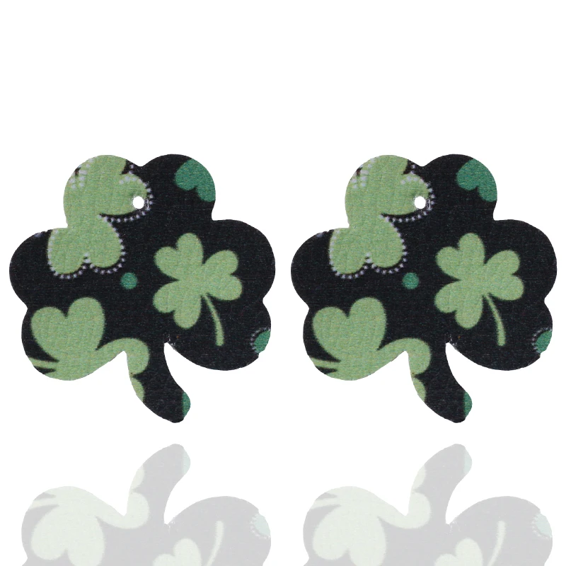 10 шт./лот серьги из искусственной кожи в шляпе зеленые аксессуары ко Дню Святого