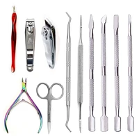 cuticle pusher nail art tools stainless steel nail clipper scissors dead skin remover toe finger cutter manicure nail tools