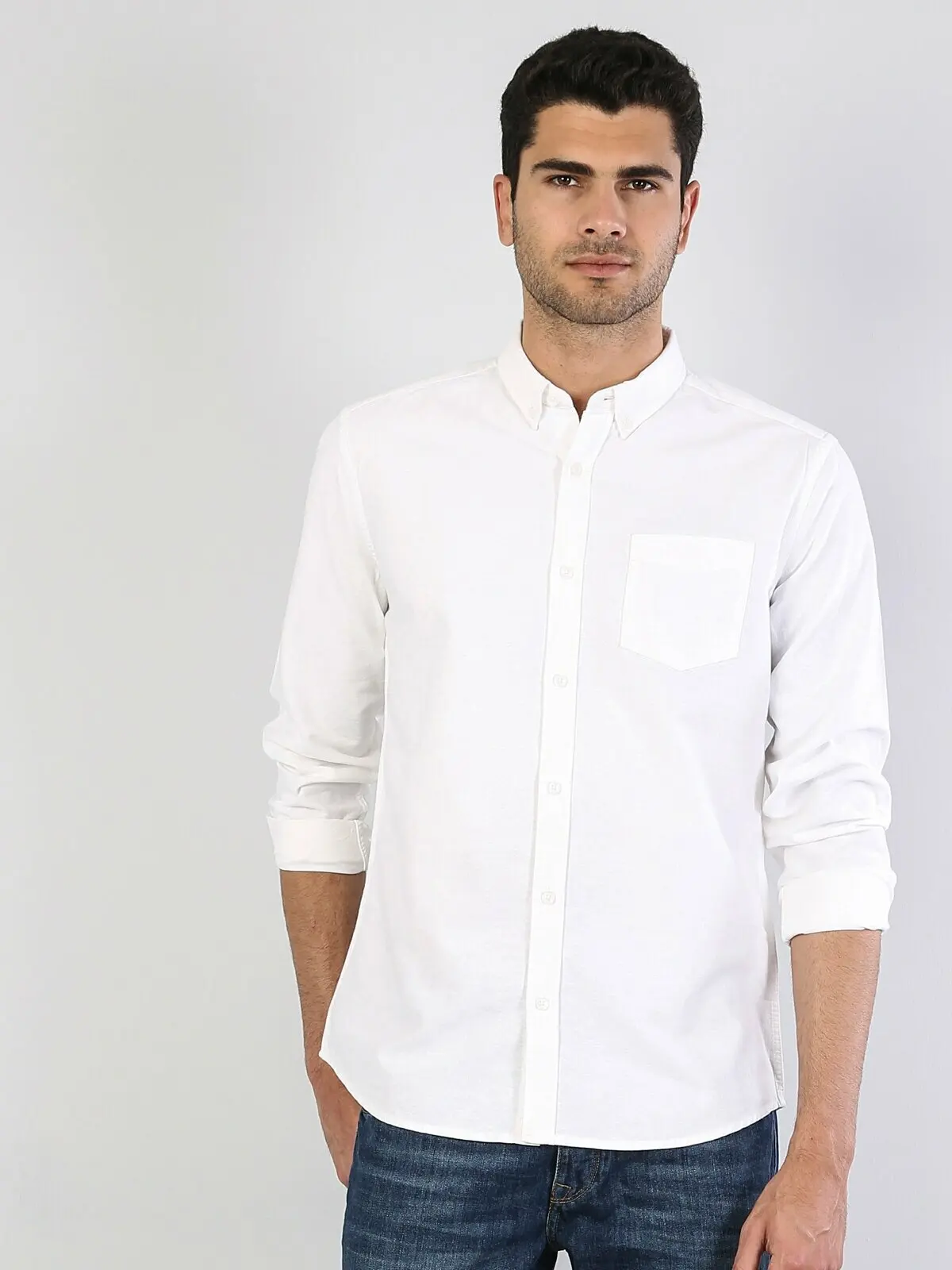 

Colins Men Regular Fit White Long Sleeve ShirtMale fashion shirt men,CL1035946