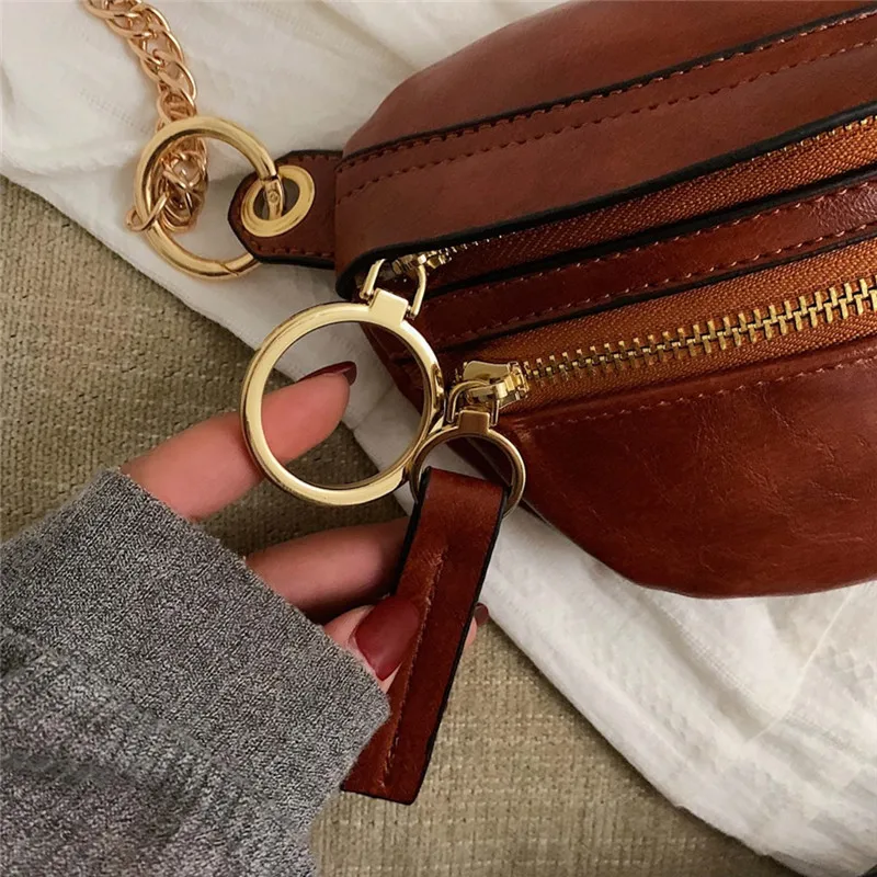 Новинка 2019 забавные женские сумки уличная поясная сумка на молнии и цепочке