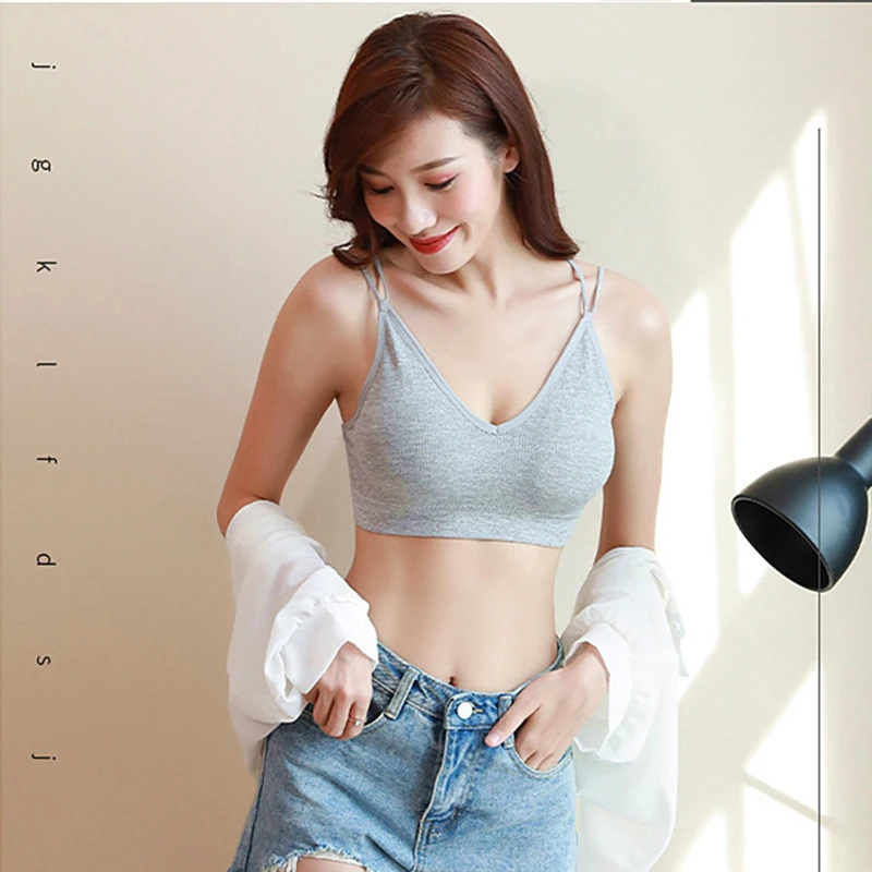 Женский бюстгальтер на бретельках пикантный с открытой спиной и треугольной