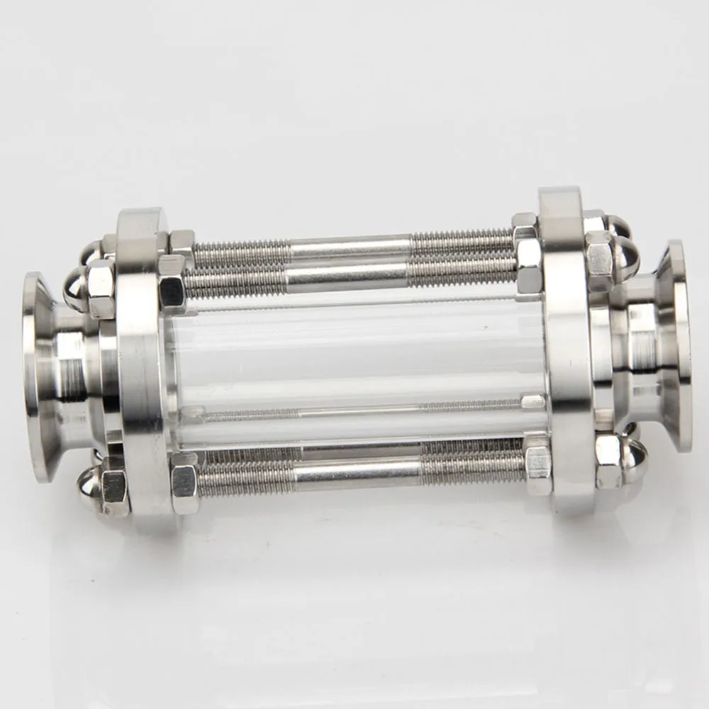 

304 Stainless Steel Brewing Diopter 1.5" Tri Clamp x Fit 19/25/32/38/45/51mm Pipe OD Sanitary Flow Sight Glass Homebrew Beer SUS