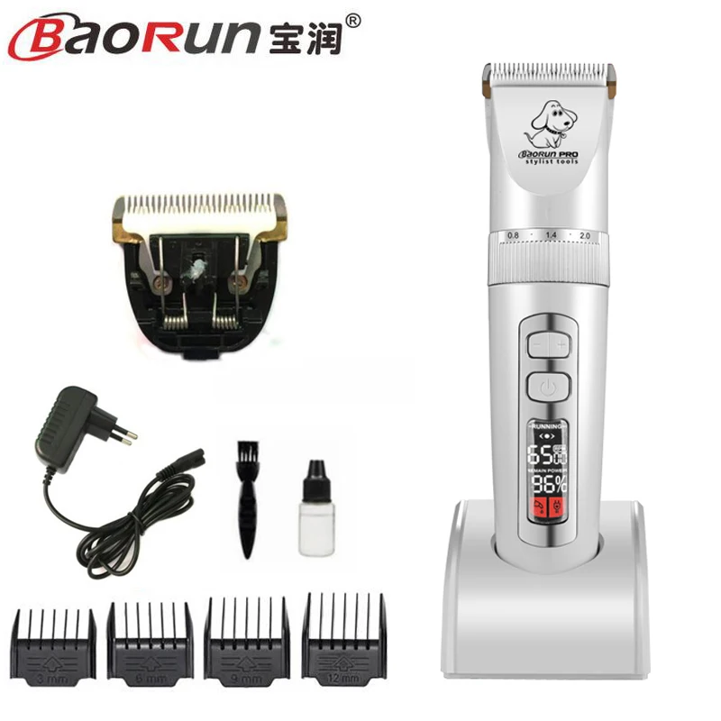 Add 1pc blade BAORUN P9 профессиональная машинка для стрижки животных, собак, триммер для стрижки домашних животных, триммер для кошек, электрические ножницы, машинка для стрижки - Цвет: Add 1pc blade