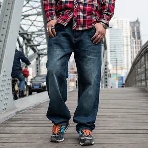 Джинсы мужские с широкими штанинами, брюки для скейтборда, хип-хоп, байкерские джинсы в стиле хип-хоп, повседневные Прямые Штаны, свободные джинсы, большие размеры