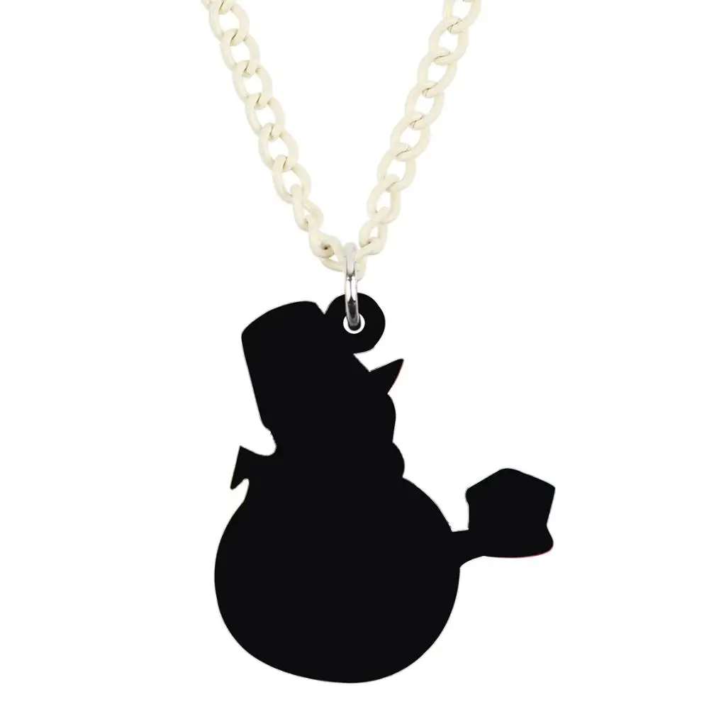 WEVENI Acrylic Christmas Bucket Hat Snowman Necklace Pendant Choker Decoration Jewelry Women Girls Teens Festival Gift New 2019 |