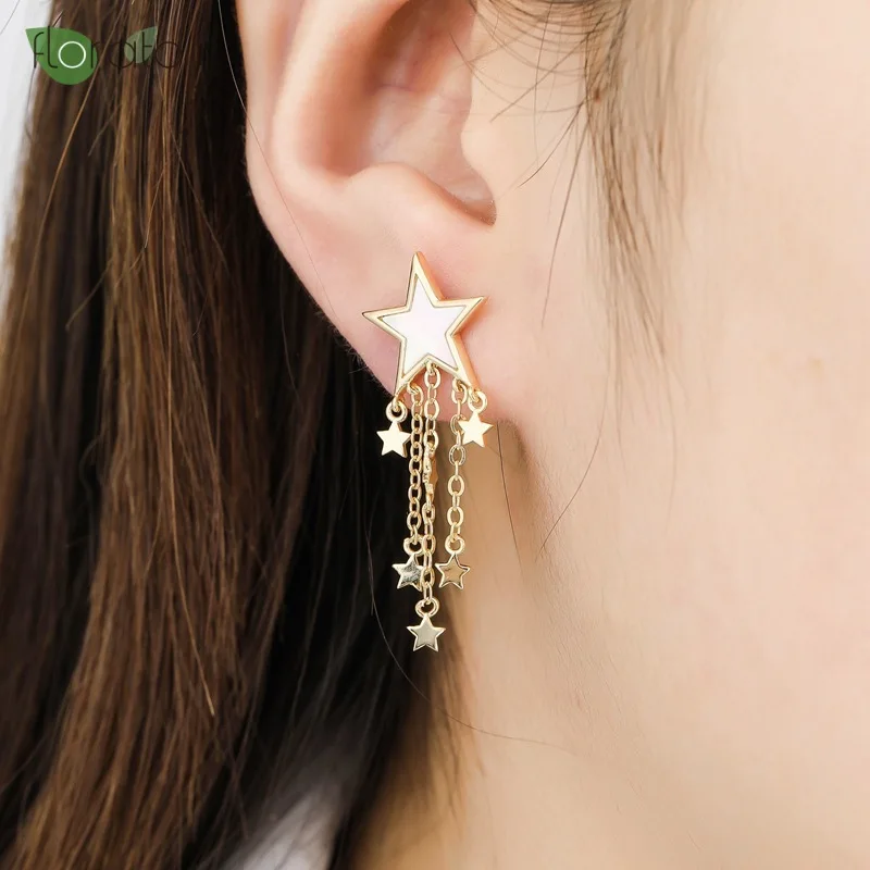 Серьги в виде Луны и звезды из серебра 925 пробы асимметричные серьги с