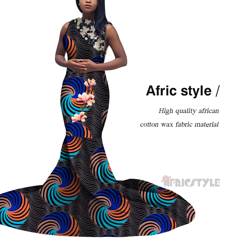 2020  African Dresses for Women Wax Print applique Long Dresses Vestido Bazin Riche Women African african print dresses WY5477