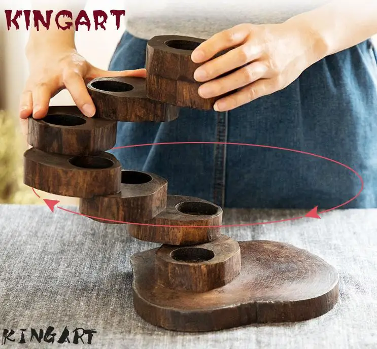 Деревянный подсвечник в стиле ретро Свадебный домашний декор светлый античный