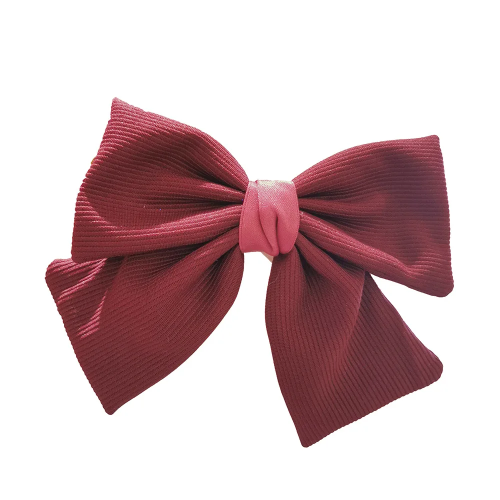 

Fashion Knitted Oversized Barrette Bow Hairpin Cloth Fabric Hairclip For Woman Girl Solid Color Headband Hair Accessories Hot