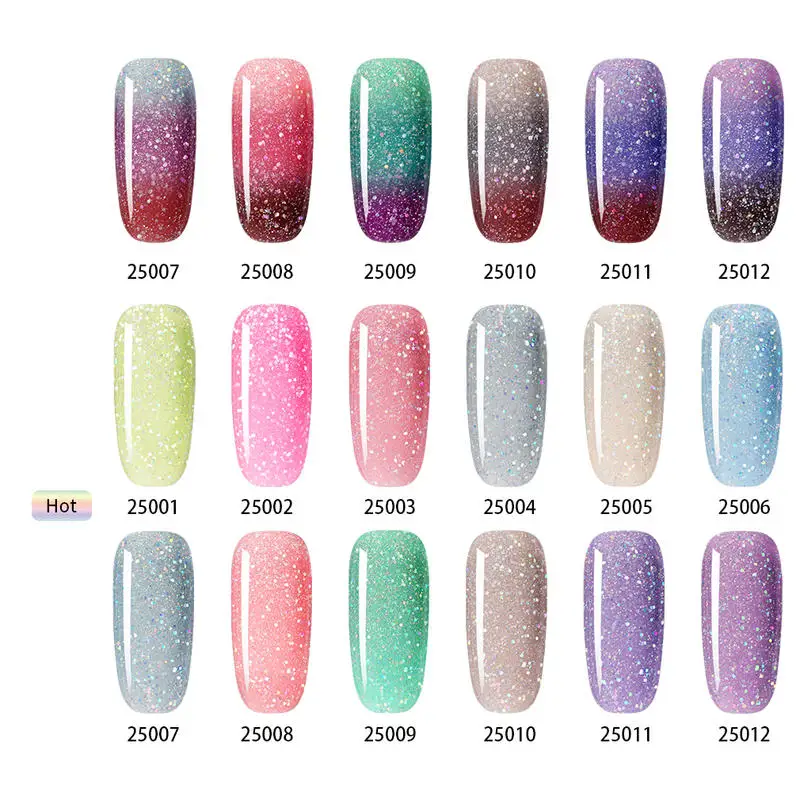 Гель лак для ногтей HNM 8 мл лазер трехцветный термо гель Праймер УФ светодиодный