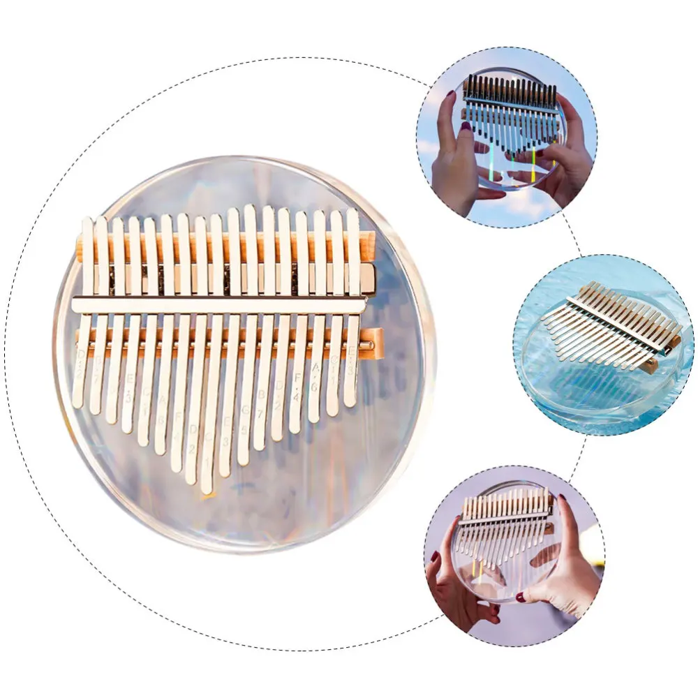 

1 Set Kalimba 17 Key Acrylic Thumb Piano with Tuner Hammer Kalimba Case