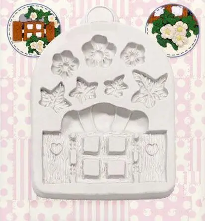 

1pc Cartoon window Silicone cake Molds Baby Birthday Fondant Cake Decorating Tools Chocolate Candy Clay Moulds FTM460