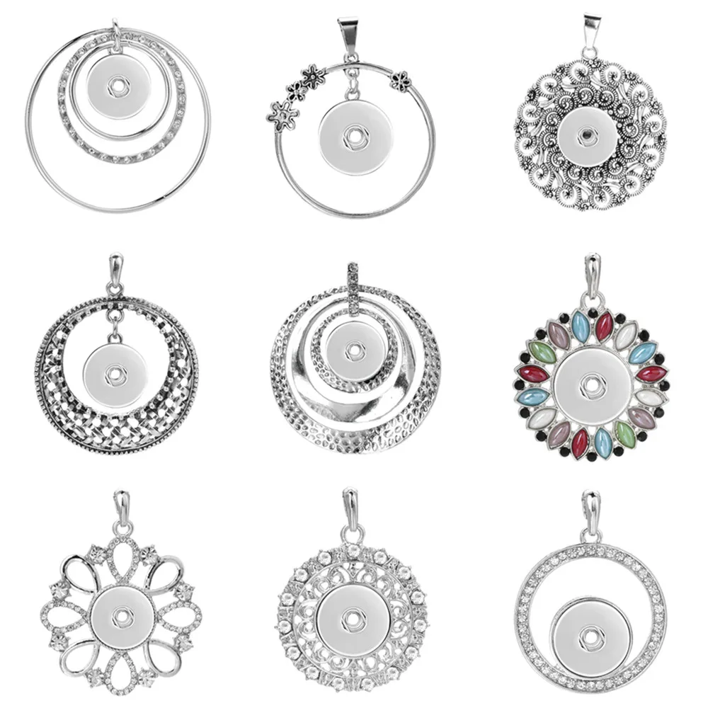 Новый кулон с кнопкой круглый полый подходит 18 мм металлические кнопки ювелирные