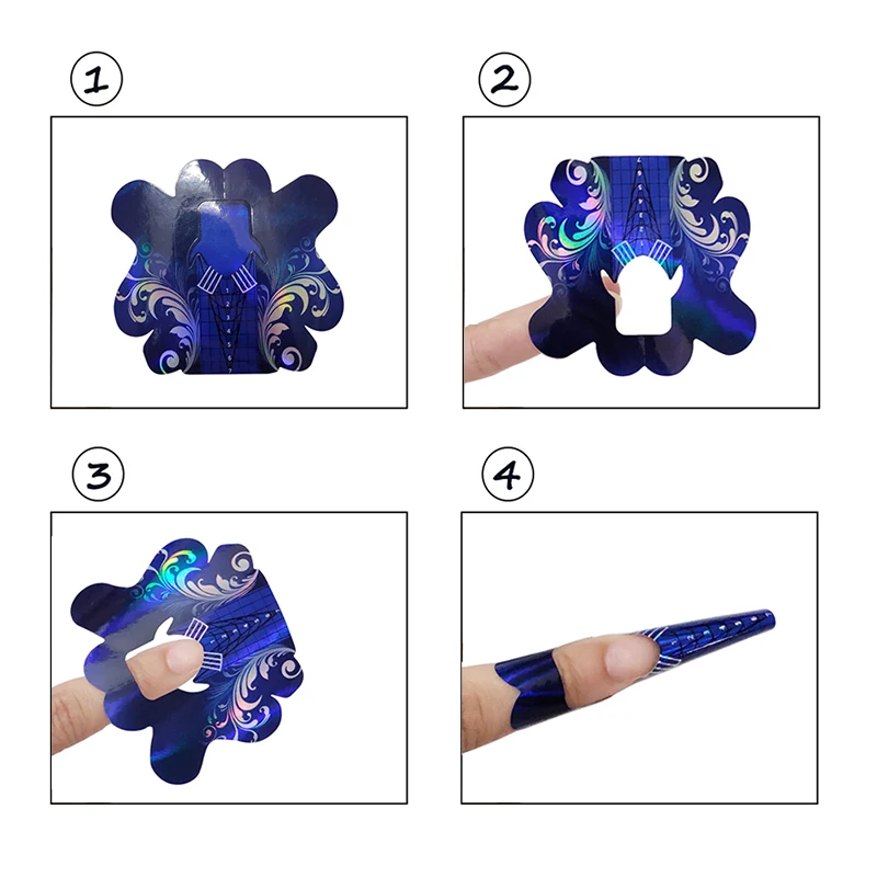 500Pcs/roll Laser Nail Form Gel Nail Art Tip Extension Guide Tools for Salon Nail Form JT180
