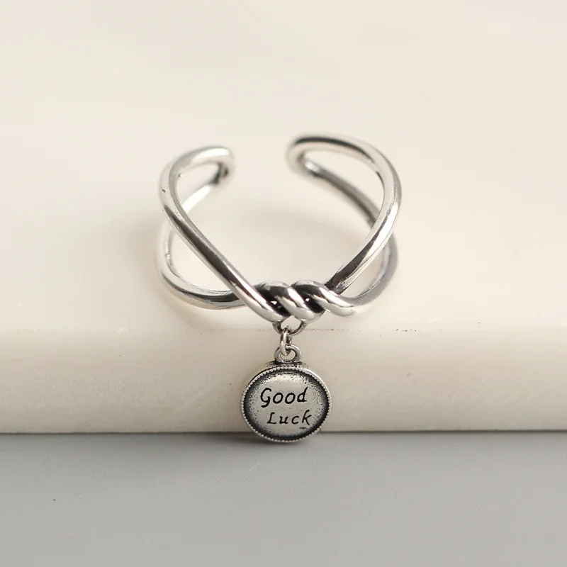 Good luck han edition Korean sterling silver ring fashion tag line weaving goodluck female 925 | Украшения и аксессуары
