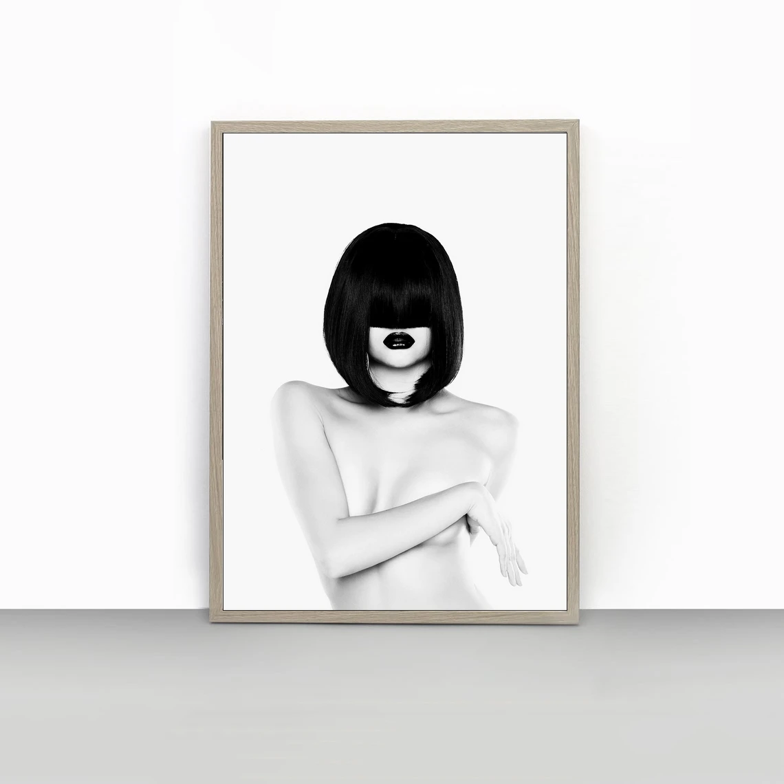 Плакат С Черной Бахромой сексуальный без бюстгальтера грудь женский