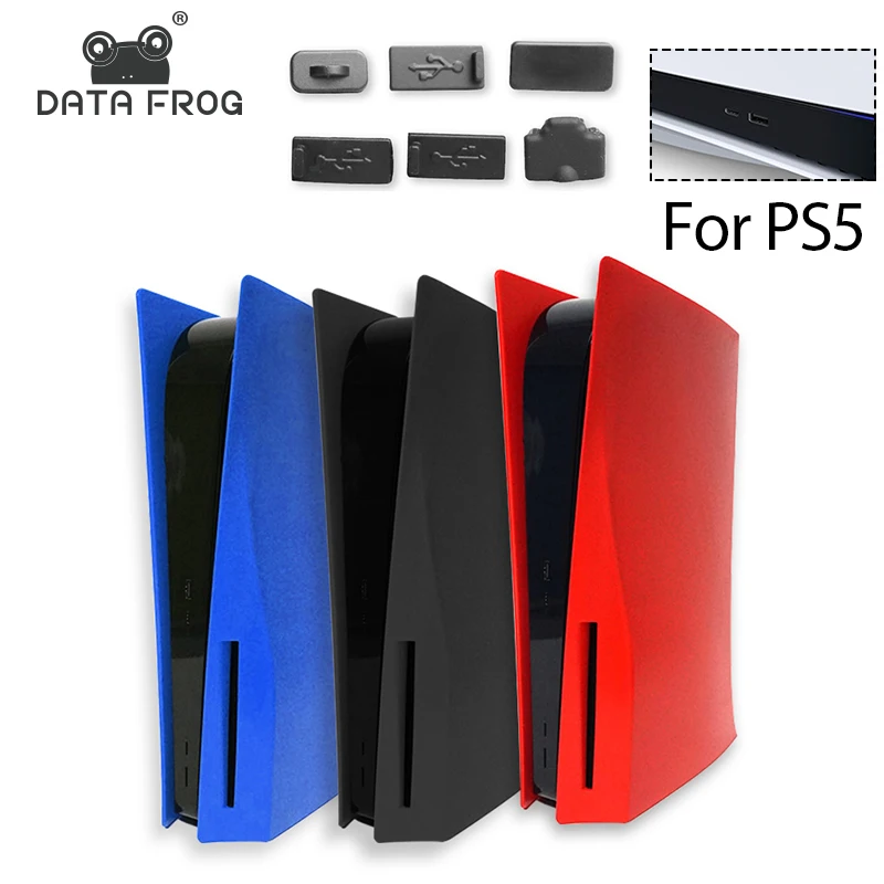 

Data Frog Two-Sided Cover Shell Replacement Plate for Sony Playstation 5 Console Cover+Dustproof Accessories for PS5 Console