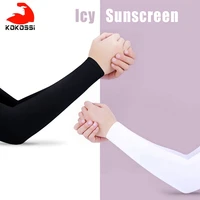 kokossi 1 pair men women arm sleeves sun uv protection ice cool arm cover arm warmers for cycling fishing running climbing sport