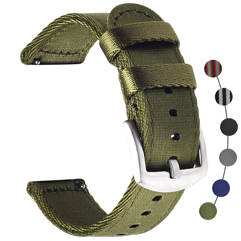 BEAFIRY Quick Release Strap Seatbelt Nylon Watch Band 18mm 20mm 22mm 24mm Lightweight Breathable Watch Straps Different Colors