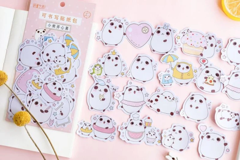 45 шт./упак. Kawaii канцелярские наклейки старой жизни дневник планировщик декоративные мобильный наклейки сделай сам дневник альбом журнал прикрепить ярлык - Цвет: Bear pistachio