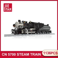 jiestar train technical ideas cn 5700 steam train classic railway creator building blocks model bricks for children gifts toys