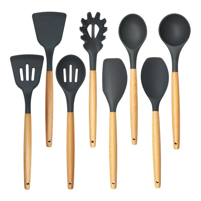8 шт. набор силиконовых кухонных принадлежностей силиконовый шпатель шлицевая